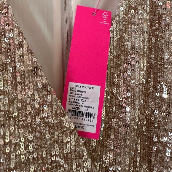 NWT Lilly Pulitzer  Reagan Long Sleeve Sequin Dress SZ 12 - Picture 11 of 12
